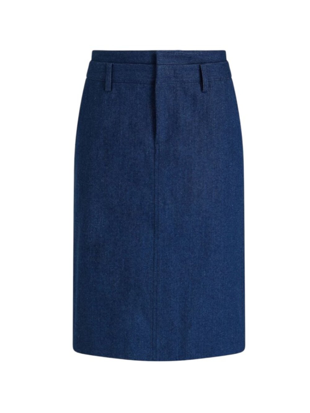 Vince Double Waistband Denim Pencil Midi Skirt Womens 12 Blue Cotton High Rise